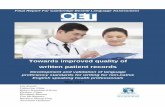 Towards improved quality of written patient records · PDF fileTowards improved quality of written patient records ... the OET provide training materials to accompany the new ... Towards
