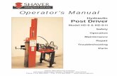 hd-8 hydraulic post - Shaver Manufacturing · PDF file6 Introduction The Shaver Manufacturing Company would like to congratulate you on your purchase of the Shaver Hydraulic Post Driver.