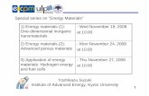- Wed November 19, 2008 - Mon November 24, 2008 at 10:00 …suzuki_lab/Handout.pdf · at 10:00 3) Application of energy materials: Hydrogen energy and fuel cells - Mon November 24,