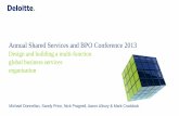 Annual Shared Services and BPO Conference  · PDF fileAnnual Shared Services and BPO Conference 2013 ... moving beyond simple scale ... Value Add Transactional and Advisory