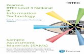 Pearson BTEC Level 3 National in Information Technology · PDF filePearson BTEC Level 3 National in Information Technology Unit 1: Information Technology Systems Sample Assessment