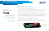 Single-line Tablets for 21st Century Education - Intel · PDF fileEnglish Vocabulary Learning I/O port cover Protect ports from water and dust Tactile ... Tablets can be used to teach