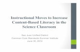 Instructional Moves to Increase Content-Based Literacy in ... literacy... · Instructional Moves to Increase Content-Based Literacy in ... respond to appropriate instructional materials