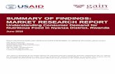SUMMARY OF FINDINGS: MARKET RESEARCH REPORT OF FINDINGS: MARKET RESEARCH REPORT Understanding Consumer Demand for Nutritious Food in Nyanza District, Rwanda June 2016 Report submitted