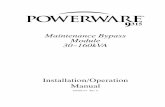 Maintenance Bypass Module 30--160kVA - powerwarelit.powerware.com/ll_download.asp?file=164201177705990.pdfThis is a product for restricted sales distribution to ... Powerware 9315