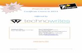 Certificate Course in DITA Offered by - Technowrites Course...Prospectus of Diploma in Technical Communication-Advance 1 Prospectus of the Certificate Course in DITA Offered by Pune
