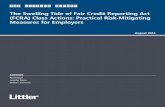 The Swelling Tide of Fair Credit Reporting Act (FCRA ... · PDF fileAugust 2014 The Swelling Tide of Fair Credit Reporting Act (FCRA) Class Actions: Practical Risk-Mitigating Measures