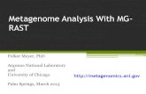 Metagenome Analysis With MG- RAST - ABRF · PDF fileUpload, process, share and publish microbial community data ... (NCBI taxonomy) ... Slide 1 Author: Elizabeth