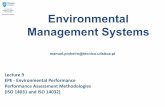 Environmental, MSc,2015/2016, Environmental Management Systems · PDF fileManuel,Duarte,Pinheiro, Environmental Management Systems manuel.pinheiro@ Lecture9 EPEEnvironmentalPerformance