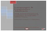Languages & Linguistics Abstracts - ATINER · PDF fileLanguages & Linguistics Abstracts ... Methodology regarding Historical Sociolinguistics and Texts of ... the Institute is organized
