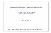 UN-AUDITED FINANCIAL STATEMENTS - ppaf.org.pk · PDF fileBannu, Lakki Marwat, Karak, and Hangu. As of December 31, 2015 PPAF had disbursed EUR 2.14 million (21% of total financing).