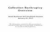 Collection Bankruptcy Overview 022511 - tax · PDF file• Handles incoming telephone calls via a toll-free ... • Loads all cases to the Automated Insolvency System ... Collection