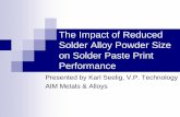 The Impact of Reduced Solder Alloy Powder Size on Solder · PDF fileThe Impact of Reduced Solder Alloy Powder Size on Solder Paste Print Performance Presented by Karl Seelig, V.P.