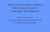 Inclusion Enrollment Report Form Instructions for ... · PDF fileInclusion Enrollment Report Form Instructions for Principal Investigators ... self-select their ethnic and racial affiliation