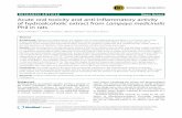 Acute oral toxicity and anti-inflammatory activity of ... · PDF fileAcute oral toxicity and anti-inflammatory activity of hydroalcoholic extract ... of the plant for ... of hydroalcoholic