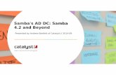 Samba's AD DC: Samba 4.2 and Beyond - SNIA · PDF fileSamba's AD DC The combination of many years work – File server – Print server – Active Directory Domain controller – (and