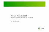 Annual Results 2012 - KPN · PDF fileAnnual Results 2012 Aligning financial position with strategy 5 February 2013. Disclaimers This announcement does not constitute an offer to sell,