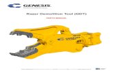 Razer Demolition Tool (GDT) - Genesis Attachments Genesis Attachments, LLC Genesis GDT Razer 3 TABLE OF CONTENTS CONTACT INFORMATION 2 GENERAL ARRANGEMENT 4 ASSEMBLY PIVOT GROUP 6
