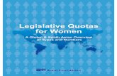 Legislative Quotas - Aurat Foundationaf.org.pk/pub_files/1358744372.pdf · Legislative Quotas for Women ... Some experts on quota systems think that types of quota system also matter.