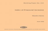 Index of Financial Inclusion - ICRIER | Indian Council for ... · PDF fileusage of the formal financial system by all members of the ... an index of financial inclusion that captures