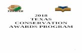TEXAS CONSERVATION AWARDS PROGRAM - … Texas State Soil and Water Conservation Board employees will be responsible for assisting districts with information and guidelines and concerning