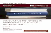 HIGHER ED IMPACT - Academic Impressions · PDF file... capital planning, and facilities management. ... address issues of succession planning ... com/news/developing-leaders-higher-education.