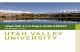 September 15, 2011 UTAH VALLEY · PDF fileUVU is one of eight institutions of higher learning in the Utah System of Higher Education ... to the teaching role, ... that Utah Valley