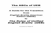 ABCs of the UEB - Braille Authority of North America & Writing Practice 1 ... of the rules and guidelines for literary and technical materials used by blind persons in North America.