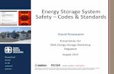 Energy Storage System Safety Codes & · PDF fileAnchoring and seismic protection ... Buildings, enclosures and protection from the elements IEC 60529, UL 96A ... (National Electrical