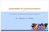 Essentials of Communication - ICAI Knowledge · PDF fileEssentials of Communication . Learning Objectives 1 ... inculcates in them a sense of belonging. Supplementary Channel: •