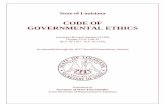 CODE OF GOVERNMENTAL ETHICS of Governmental Ethics Table of Contents – i ... § 1164. Criminal laws not ... (2)(a) "Agency" means a department, office, ...