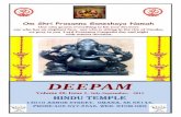 Om Shri Prasanna Ganeshaya Namah Patel 697-0561 Shantaram Joshi 965-9777 Tej Adidam 331-3519 Suresh Seshadri 894 4918 Ram Bishu (402) 421-1541 3 Priests: Pandit Vidya Shankar and Pndit