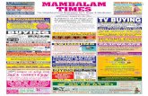 MAMBALAMmambalamtimes.in/admin/pdf/1377265375.24.08.2013.pdfLakshmi Ramaswamy and ... 12 midnight: Final darshan ... Students of Tarachand Ga-lada Jain Matriculation School conducted