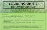 LEARNING UNIT 2 - Bee's Knees Lawbeeskneeslaw.weebly.com/uploads/1/3/0/1/13017588/unit_2.pdfLEARNING UNIT 2: THE LAW OF CONTRACT ... = automatic UNLESS ante- nuptial agreement has