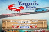 Yanni’s  · PDF fileYanni’s Too Waterfront Dining ant er Long”   Become a fan on Coeymans ~ New York ~ 12045 518.756.7033