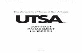 CONTRACT MANAGEMENT HANDBOOK - UTSA Mgmt. Handbook... · The University of Texas at San Antonio CMH (02.26.16) (Rev. 02.01.17) Page 1 of 117 The University of Texas at San Antonio