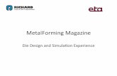 ETA Richard Presentation - MetalForming · PDF file• Run-formability-analysis-using-eta/DYNAFORM • Once-passing-formability-is-achieved-develop-trim-lines-using-eta/DYNAFORMTrim-Line-Development