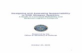 Designing and Assessing Supportability in DOD Weapon · PDF fileDesigning and Assessing Supportability in DOD Weapon Systems: ... effectiveness and weapon system and product support