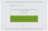 IARC HANDBOOKS OF CANCER PREVENTION - Tobacco · PDF fileuse of taxes on tobacco products ... IARC Handbooks of Cancer Prevention, Tobacco Control, ... higher tobacco prices reduce