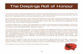 The Deepings Roll of Honour - · PDF file08/04/2016 · The Deepings Roll of Honour ... Charles R Bingham Army Service Corps Engineers 1888 ... Herbert Gutteridge King’s Royal Rifles