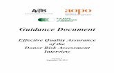 Effective Quality Assurance of the Donor Risk … Effective... · Effective Quality Assurance of the Donor Risk Assessment Interview Version 2 September 16, ... • quality control