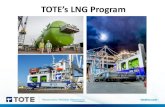 TOTE’s LNG Program - Platts · PDF file · 2017-02-17TOTE’s LNG Program. The TOTE LNG Program ... p r y p p r o C r l V x o g l ... GE, Keppel, Wartsila and Victoria Shipyard.
