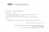 Special Research Initiative Grant Agreement - arc.gov.au Web viewmeans a contribution of goods, services, materials or time to the Project from an individual, business or organisation.