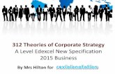 312 Theories of Corporate Strategy - Amazon S3 · PDF file312 Theories of Corporate Strategy ... company strategy should also conduct a SWOT and a PESTLE analysis to get a ... (Lush),
