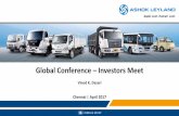 Global Conference Investors Meet - Ashok Leyland presentation has been prepared by Ashok Leyland Limited (“ompany") solely for information purposes without any regard to any specific