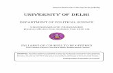 B.A. (Hons.) - Political Science - UNIVERSITY OF DELHIdu.ac.in/du/uploads/Syllabus_2015/BA Hons Political Science.pdf · UNIVERSITY OF DELHI DEPARTMENT OF POLITICAL SCIENCE UNDERGRADUATE