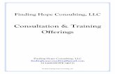 Consultation & Training Offerings - Ohiomha.ohio.gov/Portals/0/assets/Initiatives/TIC/Trainers/FH Training... · ©2014"Finding"Hope"Consulting,"LLC" " Finding Hope Consulting, LLC