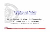 Definition and Analysis of Election Processeslaser.cs.umass.edu/techreports/06-19slides.pdf · Definition and Analysis of Election Processes. UNIVERSITY OF MASSACHUSETTS, ... ElectionAnalysis_May18_2006.ppt