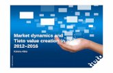 Market dynamics and Tieto value creation in 2012–2016 · PDF fileMarket dynamics and Tieto value creation in ... Software-Integration Industry and ... Telecom, Media and Energy