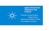 Qualitative Data Analysis - Agilent · PDF fileAgilent MassHunter Qualitative Data Analysis Presenters: Howard Sanford Stephen Harnos MassHunter Qualitative Analysis Chromatogram Functions